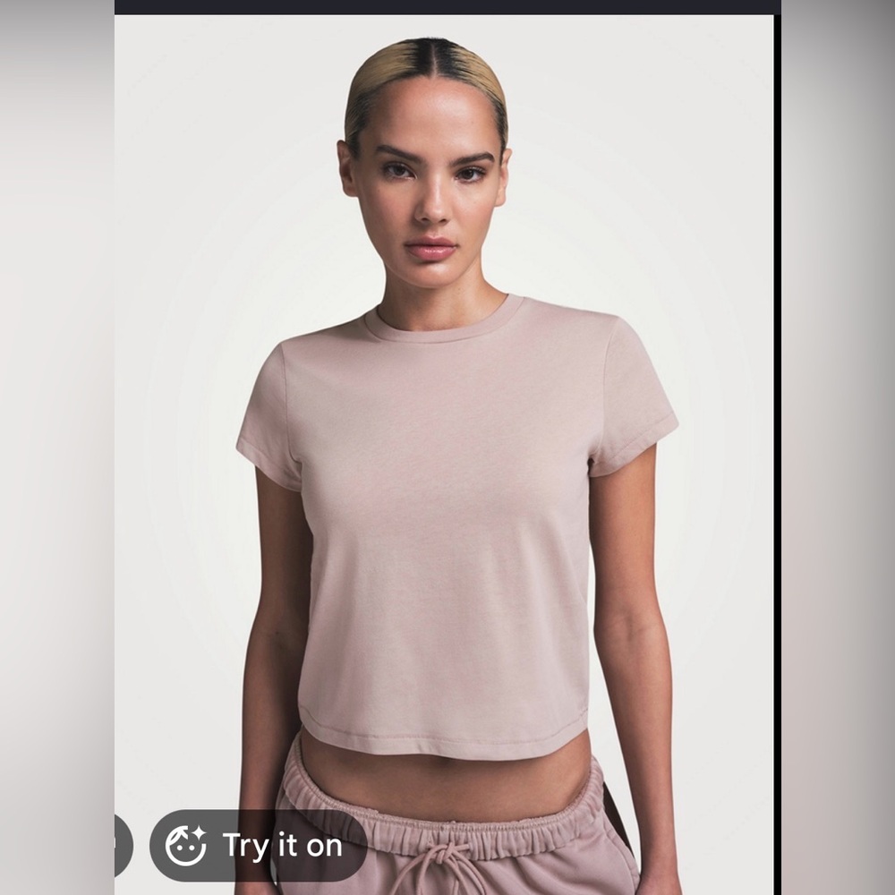 SKIMS Relaxed Shrunken T-Shirt fawn tee
